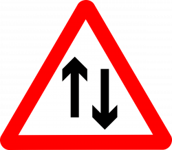 Clipart - Roadsign two way ahead