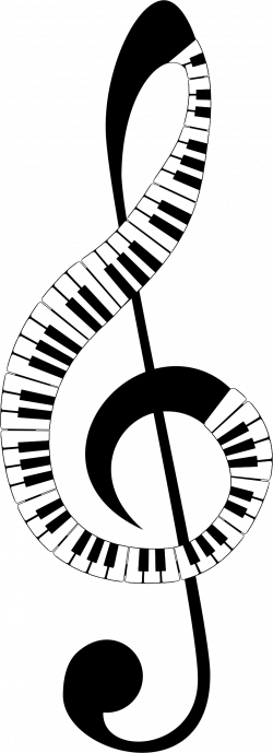 Clipart - Clef Keyboard Recreation With Stroke