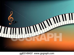 Vector Illustration - Curved piano keyboard background. EPS ...