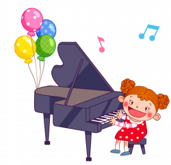 Piano Cartoon Illustration - Little girl playing the piano 970*938 ...
