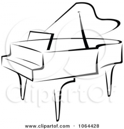 Clipart Grand Piano In Black And White - Royalty Free Vector ...