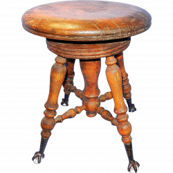 Antique Wood Piano Stool with Glass Marble Cast Iron Claw Feet ...