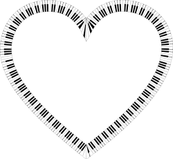 Free Piano Keys Heart Shape Clipart PNG Image | Clever Ideas ...