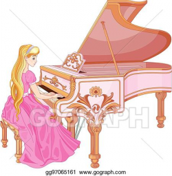 Vector Illustration - Princess playing the piano. EPS ...