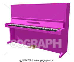 Stock Illustration - Pink piano isolated on a white ...