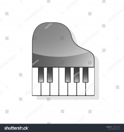 Piano top view icon. Music clipart isolated on white ...