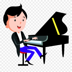 Cartoon Piano Child Playing Piano - Play The Piano Dibujo ...