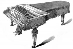 Victorian Clip Art - Grand Piano-Forte - The Graphics Fairy