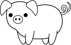 Unique Simple Pig Drawing Cute Black And White Clip Art Pinterest ...