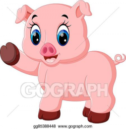 Vector Art - Cute pig cartoon posing. Clipart Drawing ...