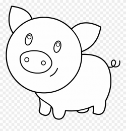 Baby Pig Coloring Printable - Pig Clipart Black And White ...