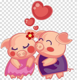 Two pigs , Domestic pig Porky Pig Miss Piggy Cartoon ...