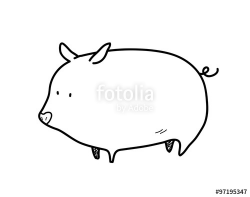 Pig Doodle, a hand drawn vector doodle illustration of a pig ...