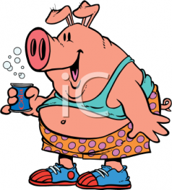 iCLIPART - Royalty Free Clipart Image of a Pig Drinking Cola ...