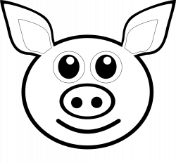 clipartist.net » Clip Art » palomaironique pig face pink black white ...
