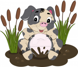 Pig clipart mud - Pencil and in color pig clipart mud