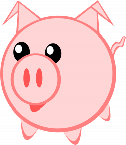 Vector clipart pig - Pencil and in color vector clipart pig