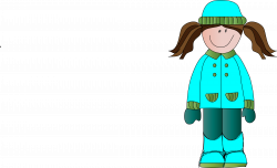 Clipart - girl in the winter