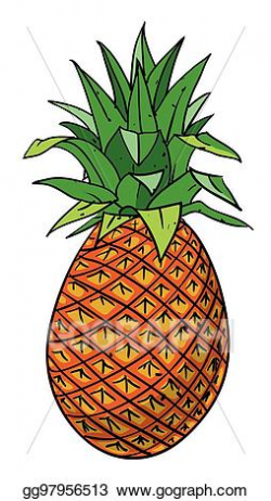 Vector Stock - Cartoon image of pineapple. Stock Clip Art ...
