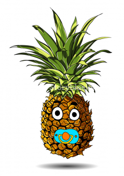 Cute fresh Pineapple cartoon character emotion baby Royalty ...