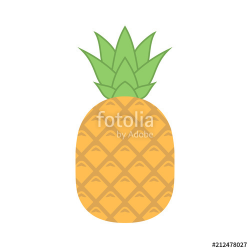 Pineapple with leaves vector icon. Pineapple icon clipart ...