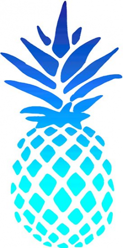 'Neon Blue Gradient Pineapple' Photographic Print by Claire Andrews