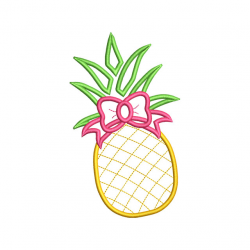 Design Packages :: Pineapple Bow Applique - Boutiquefonts.com