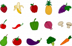 Classy Idea Vegetables Clipart Fruits Set Clip Art Of Pineapple ...