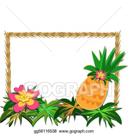 Vector Illustration - Frame of tropical pineapple and flo ...
