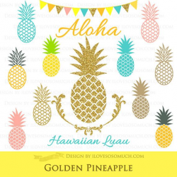 Golden Pineapple / Gold Glitter / Hawaiian Party by ...