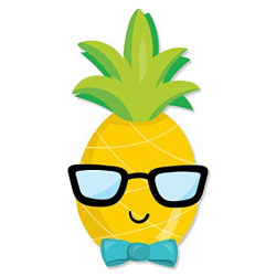 Amazon.com: Cute Happy Pineapple Boy Head with Glasses Vinyl ...