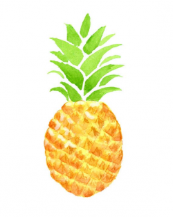 Watercolor Pineapple Clipart, Tropical, Summer, Fruit ...