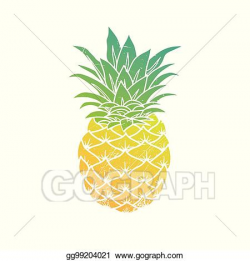 Vector Clipart - Pineapple modern illustration. Vector ...