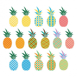 16 Pineapples Clipart, Pineapple Graphics, Summer Clipart ...