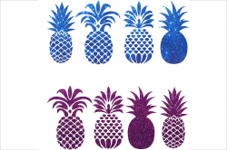 Pineapple Silhouettes Clipart