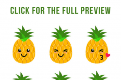 9 Cute Pineapples Clipart, Pineapple SVG, Tropical Fruit ...