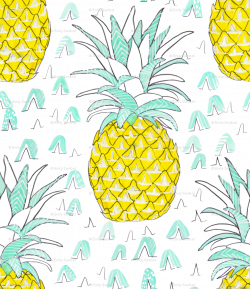 Watercolor Pineapple wallpaper - emilysanford - Spoonflower