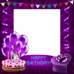 Happy Birthday Purple Transparent PNG Frame | sonika | Pinterest ...