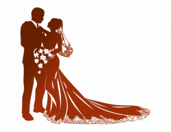 Modern Wedding Couple Silhouette Png - Bride And Groom ...
