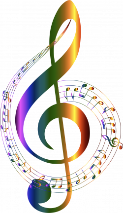 Clipart - Chromatic Musical Notes Typography No Background