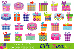 Gift Boxes Clipart Birthday Party Presents Clip Art Gifts vector graphics  Present illustrations