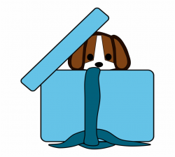 Puppy Clipart Present - Dog Is Under The Box {#516205} - Pngtube