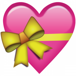 Download Pink Heart With Ribbon Emoji PNG. You'd give that special ...