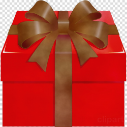 red present gift wrapping ribbon material property clipart ...