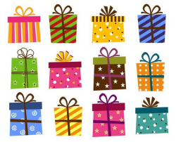 Giftbox Clip Art, Present Boxes Clip Art, Instant Download ...