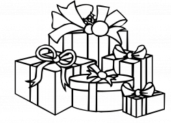 28+ Collection of Christmas Present Line Drawing | High quality ...