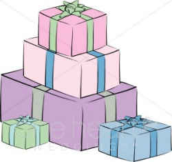 Pastel Presents Clipart | Wedding Gift Clipart