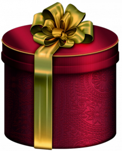 Red Round Present Box with Gold Bow Clipart | Facebook | Pinterest ...