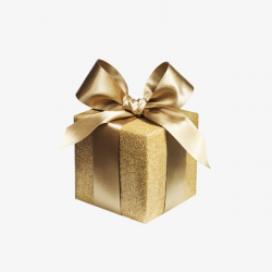 Gold Wrapped Gift Box, Gift Clipart, Atmosphere, Solid PNG ...