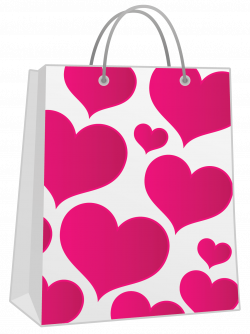 Valentine Pink Gift Bag with Hearts PNG Clipart | Gallery ...
